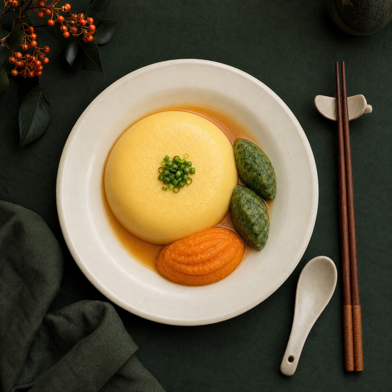 Level 4 texture-modified meal — steamed egg with vegetable purée